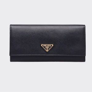PRADA epileather black continental wallet